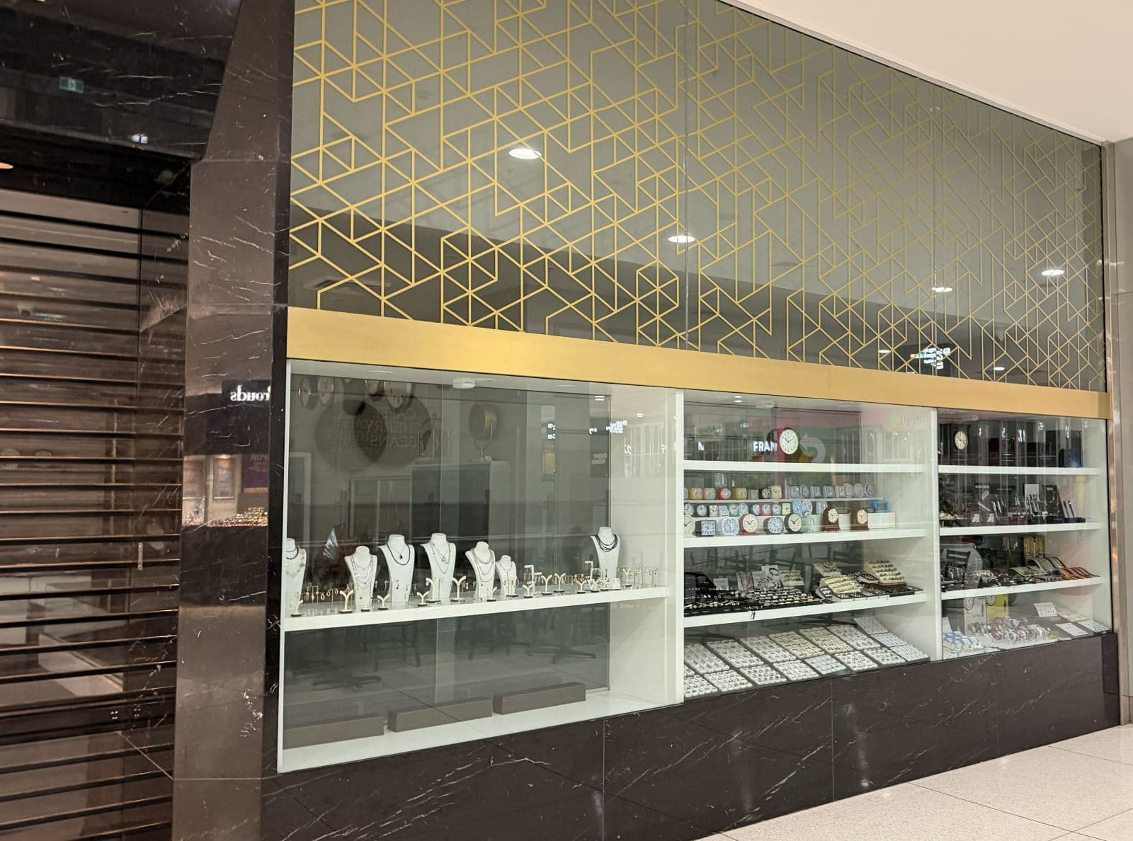 Cleaned shopfront glass at a North Rocks jeweller