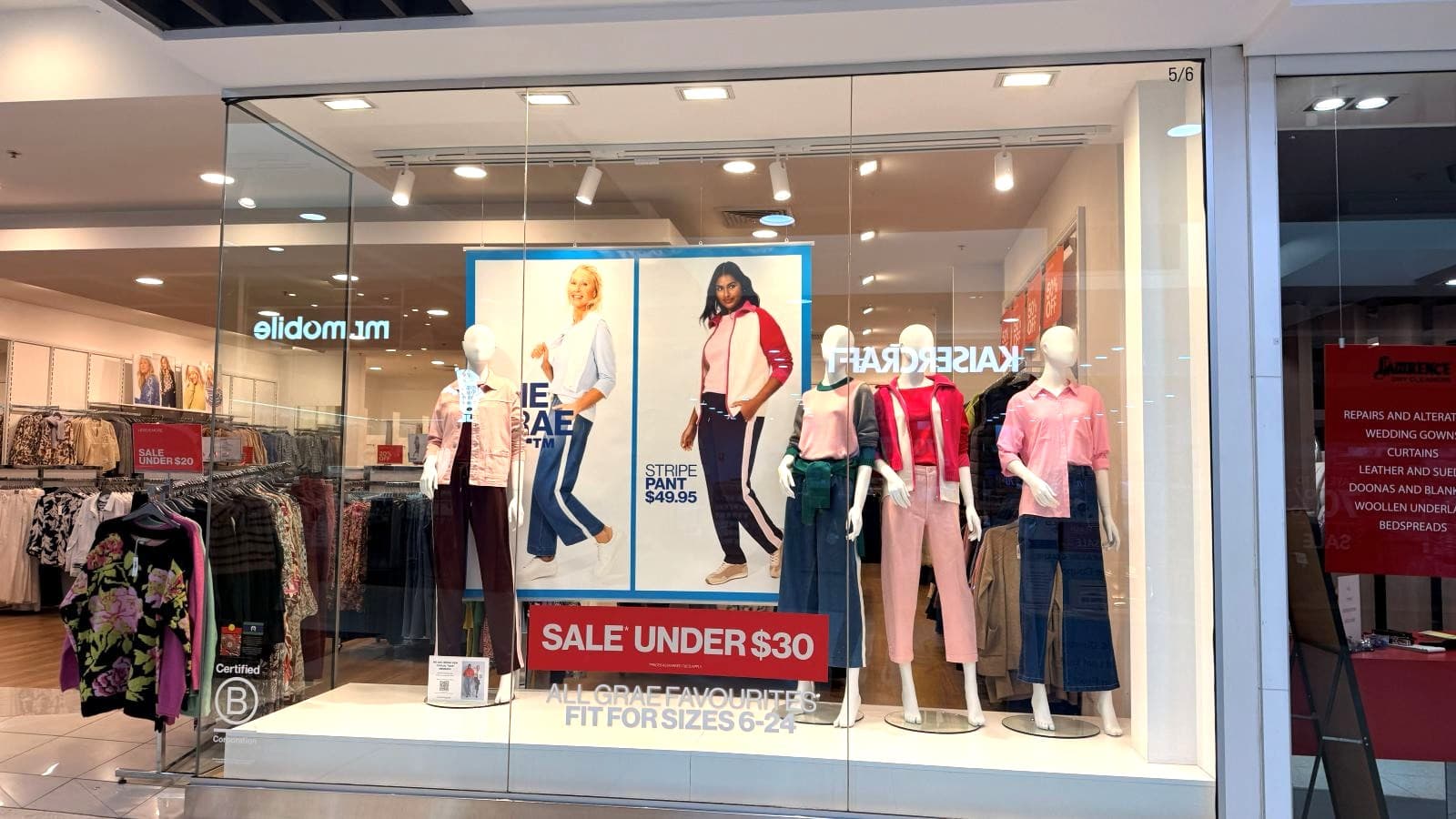 Cleaned shopfront glass at a North Rocks store