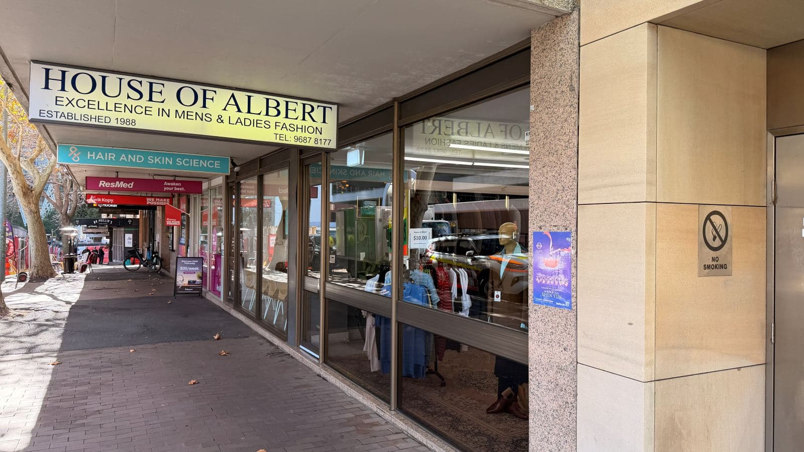 Cleaned shopfront glass at a Parramatta alterations store