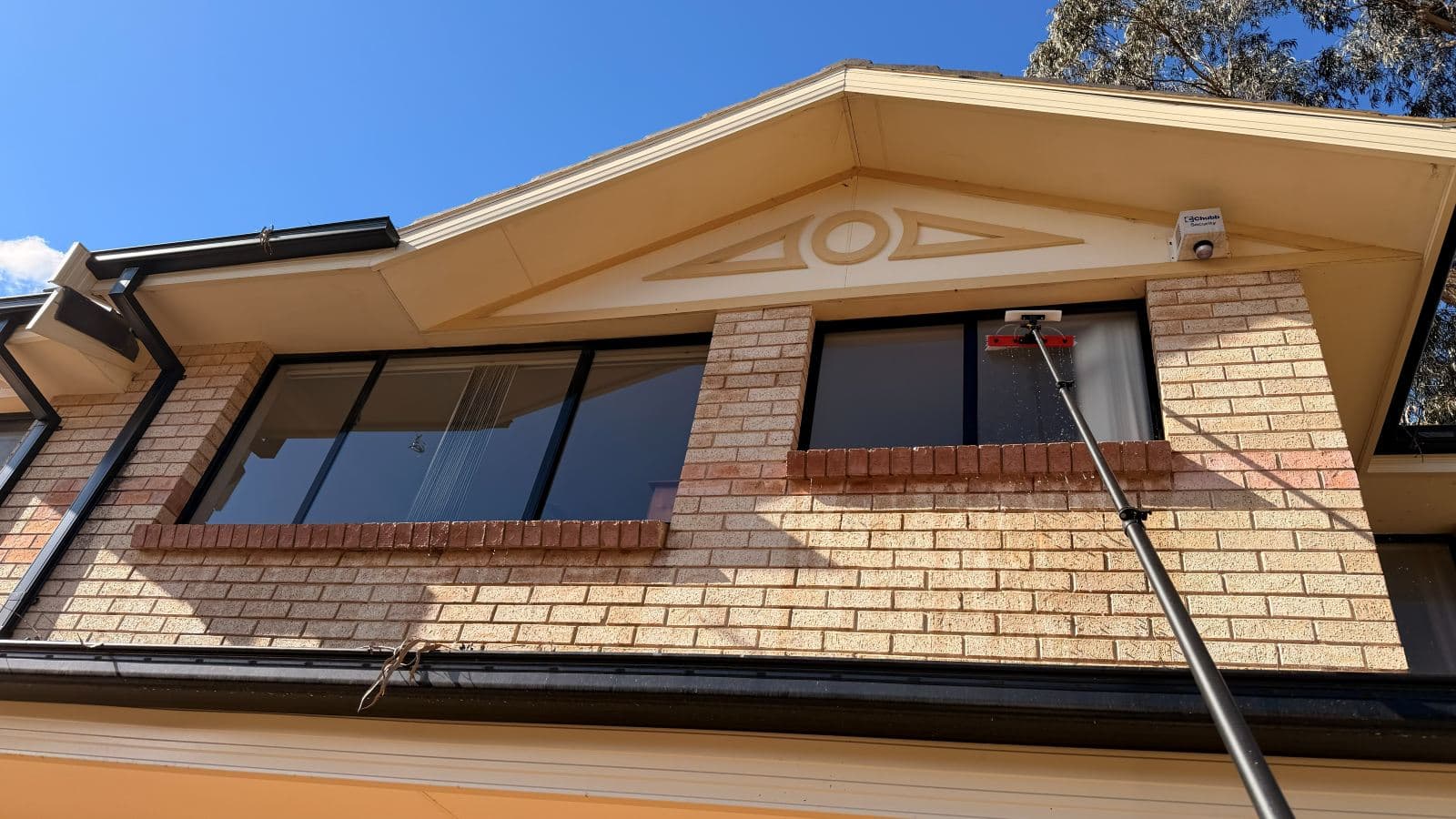 Windows cleaned with a water-fed pole at a Castle Hill home