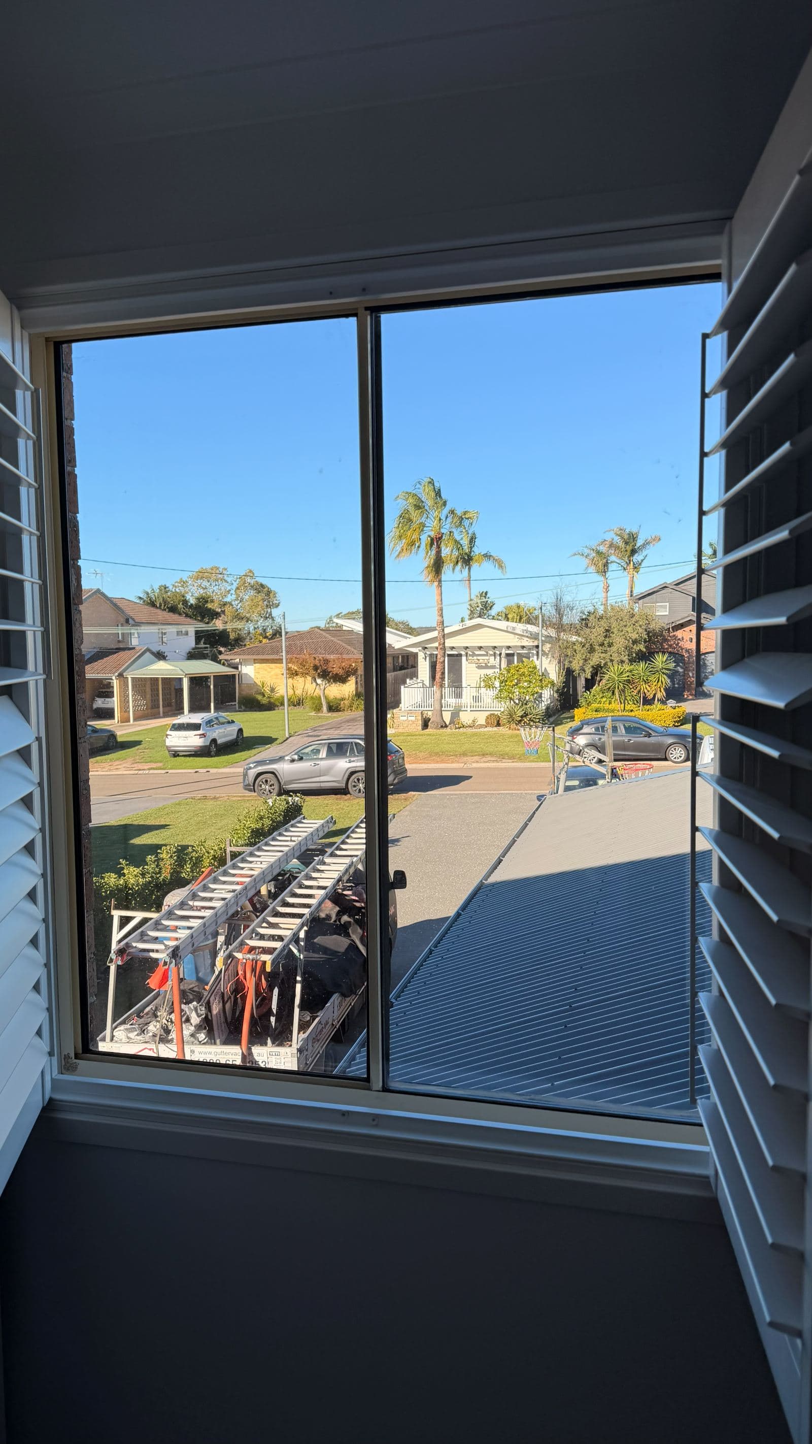 Cleaned window detail at a Gymea home