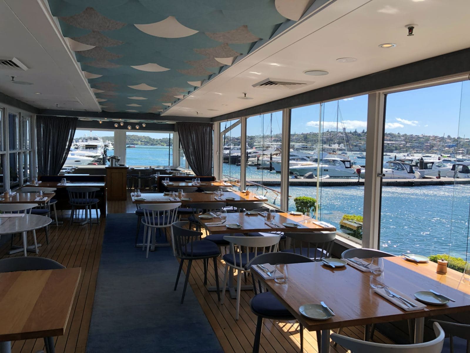 Cleaned interior glass at a Rose Bay waterfront restaurant