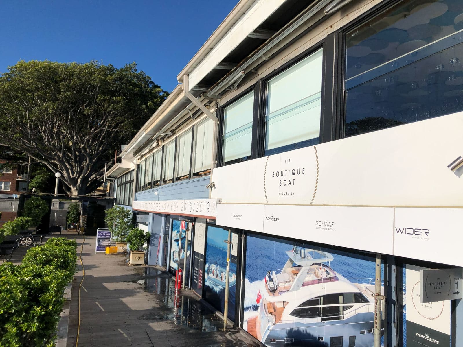 Cleaned shopfront glass at a Rose Bay restaurant