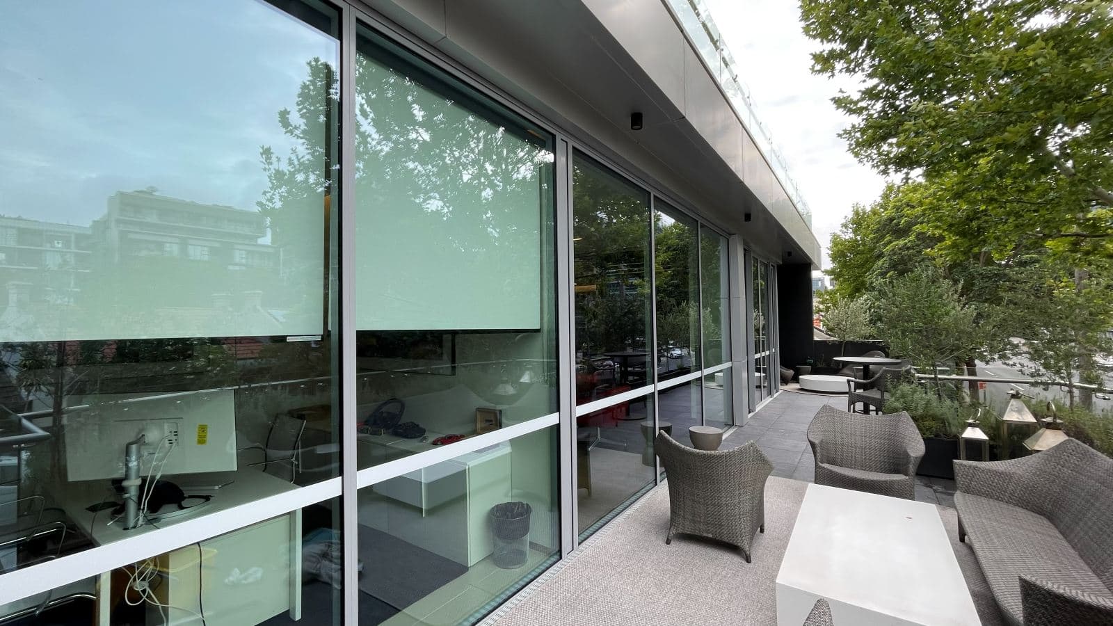 Cleaned office glass at a Sydney car dealership
